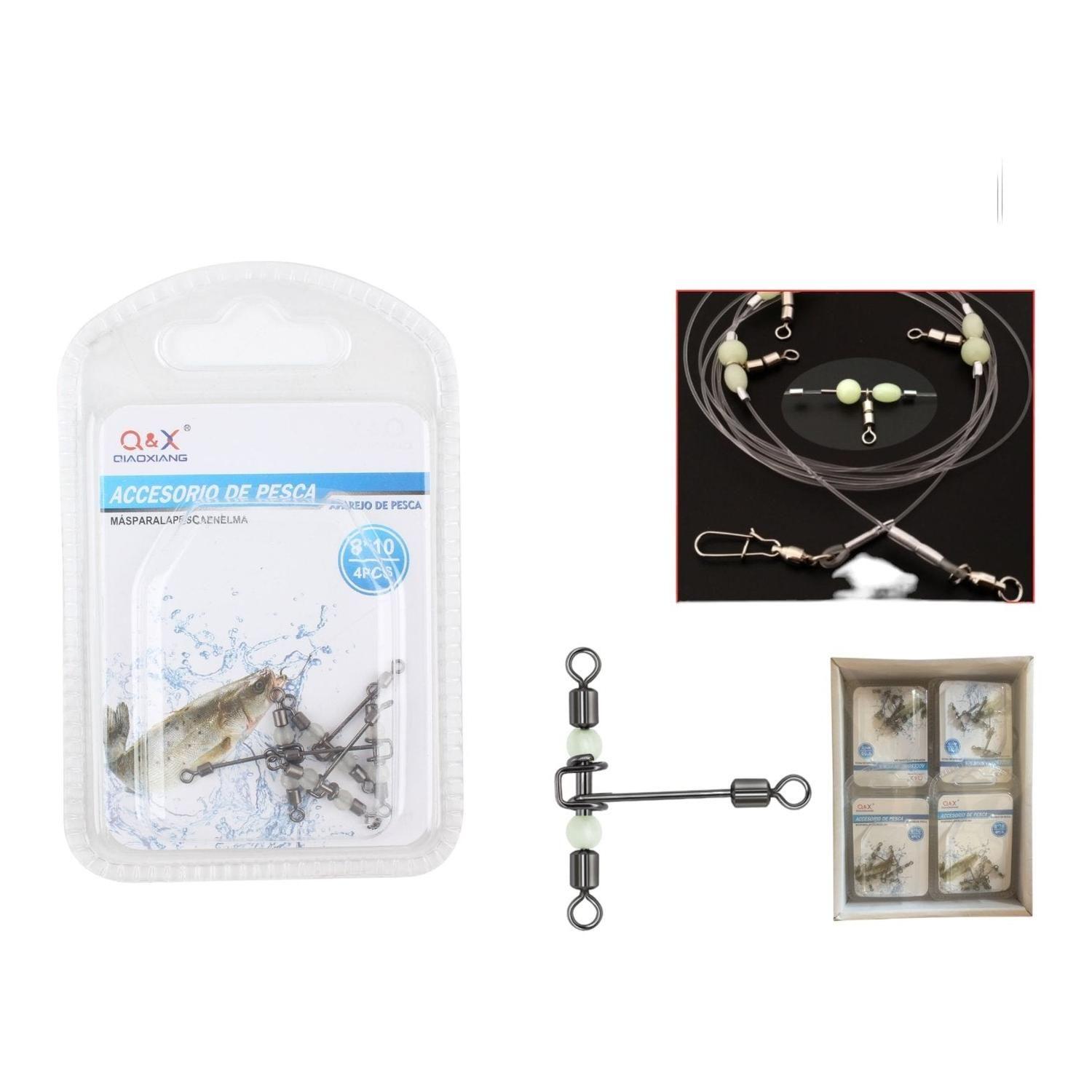 (Accesorios Para Aparejos De Pesca) Horquillas Estilo Americano Con Perlas Luminosas 8*10 4 Uds.-0