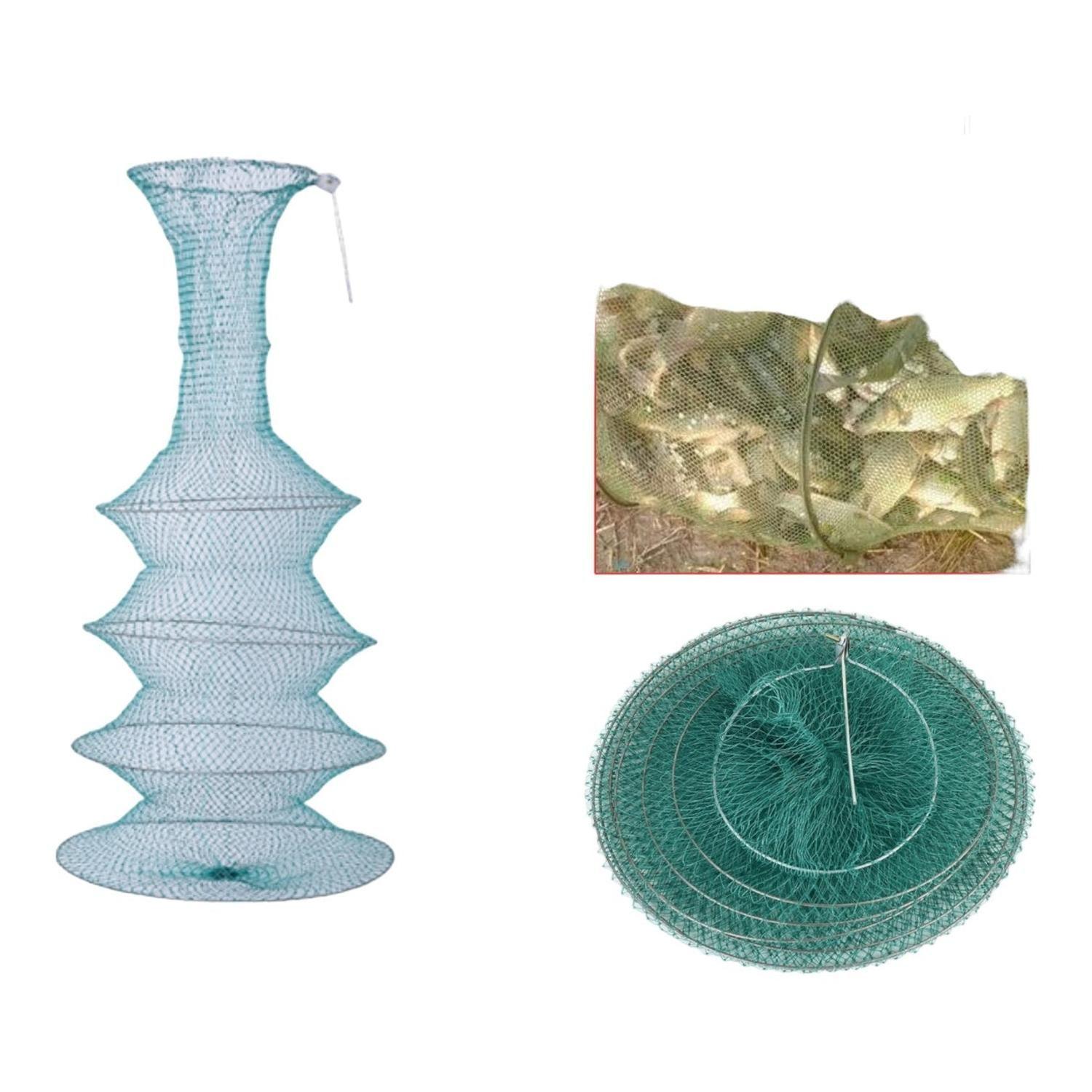 Malla de pesca circular de 4 aros de acero-1