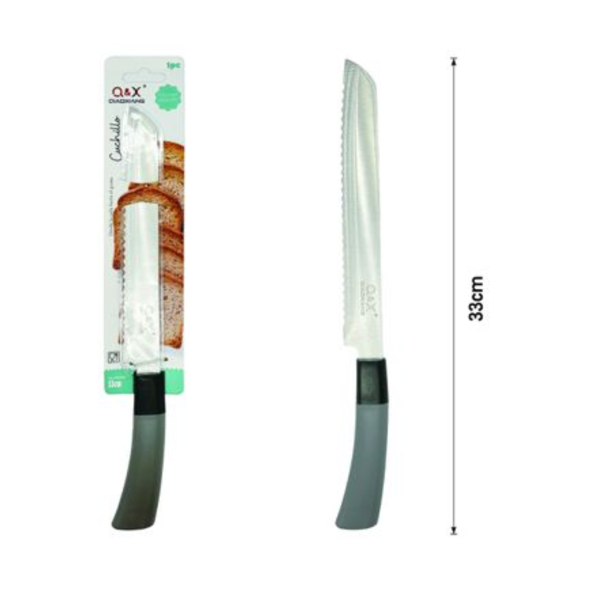Cuchillo de pan ergonómico con mango curvado (20.3 cm)-1