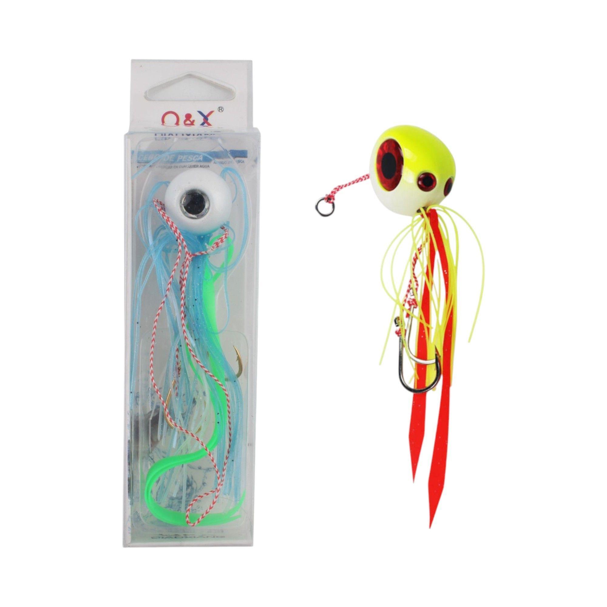 Cebo Artificial Jigging 28g | Señuelo de Silicona con Falda y Ojos 3D | Ideal para Pesca de Altura y-0