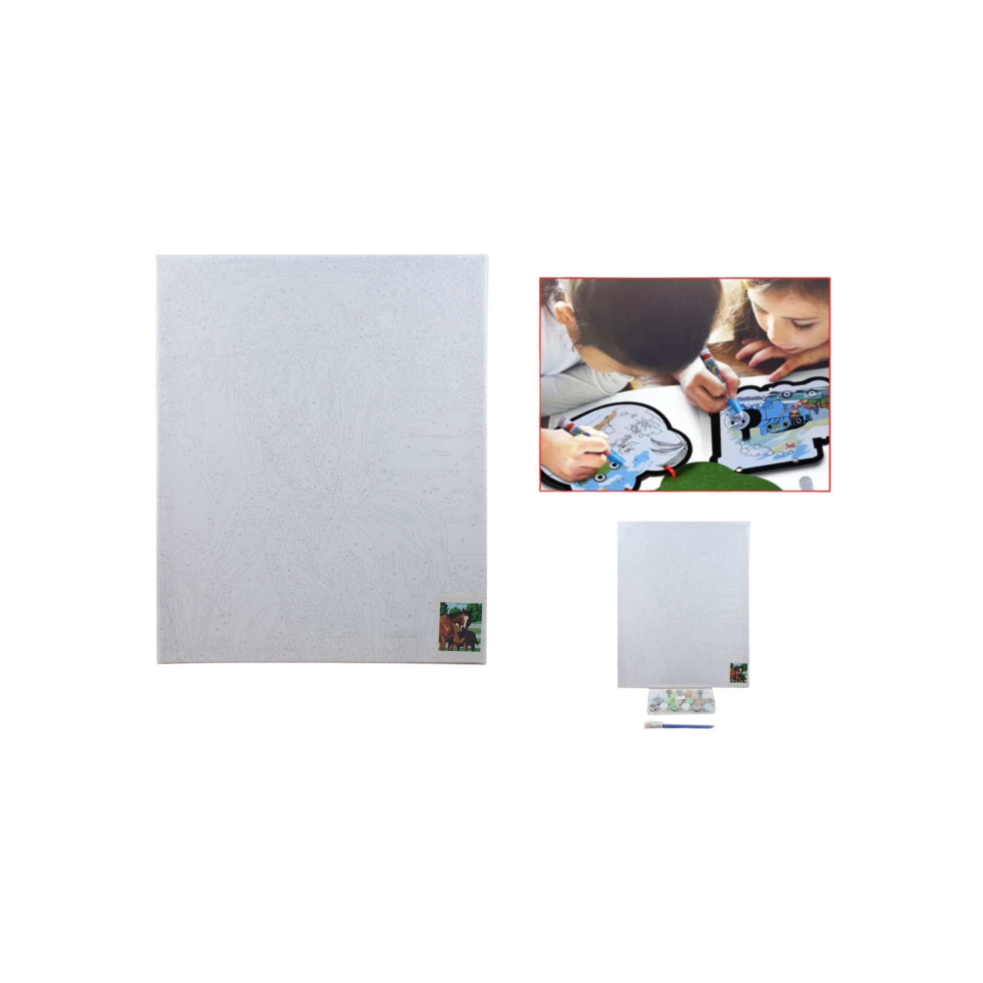 Cuadro De Pintura Al óleo Digital 40*50Cm Con Pincel Y Pintura.-1