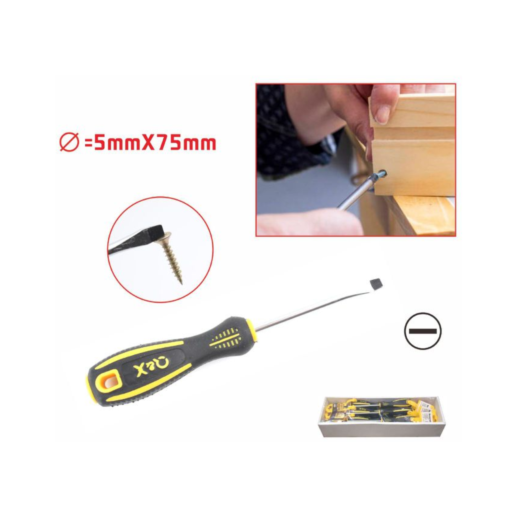 Nuevo Destornillador Mango Cuadrado (5*75 Cuadrado) Imantado-1