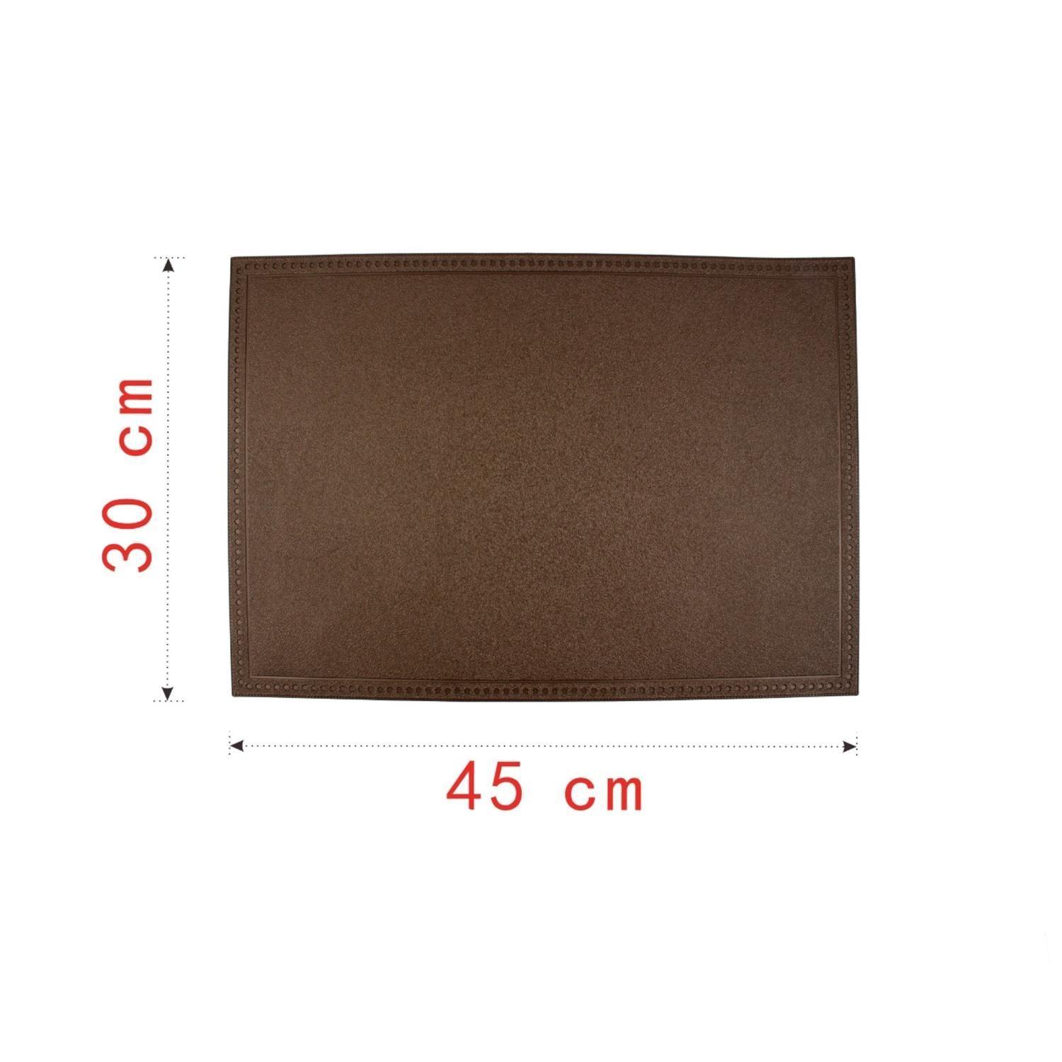 Mantel individual rectangular de cuero suave 30x45 cm-0