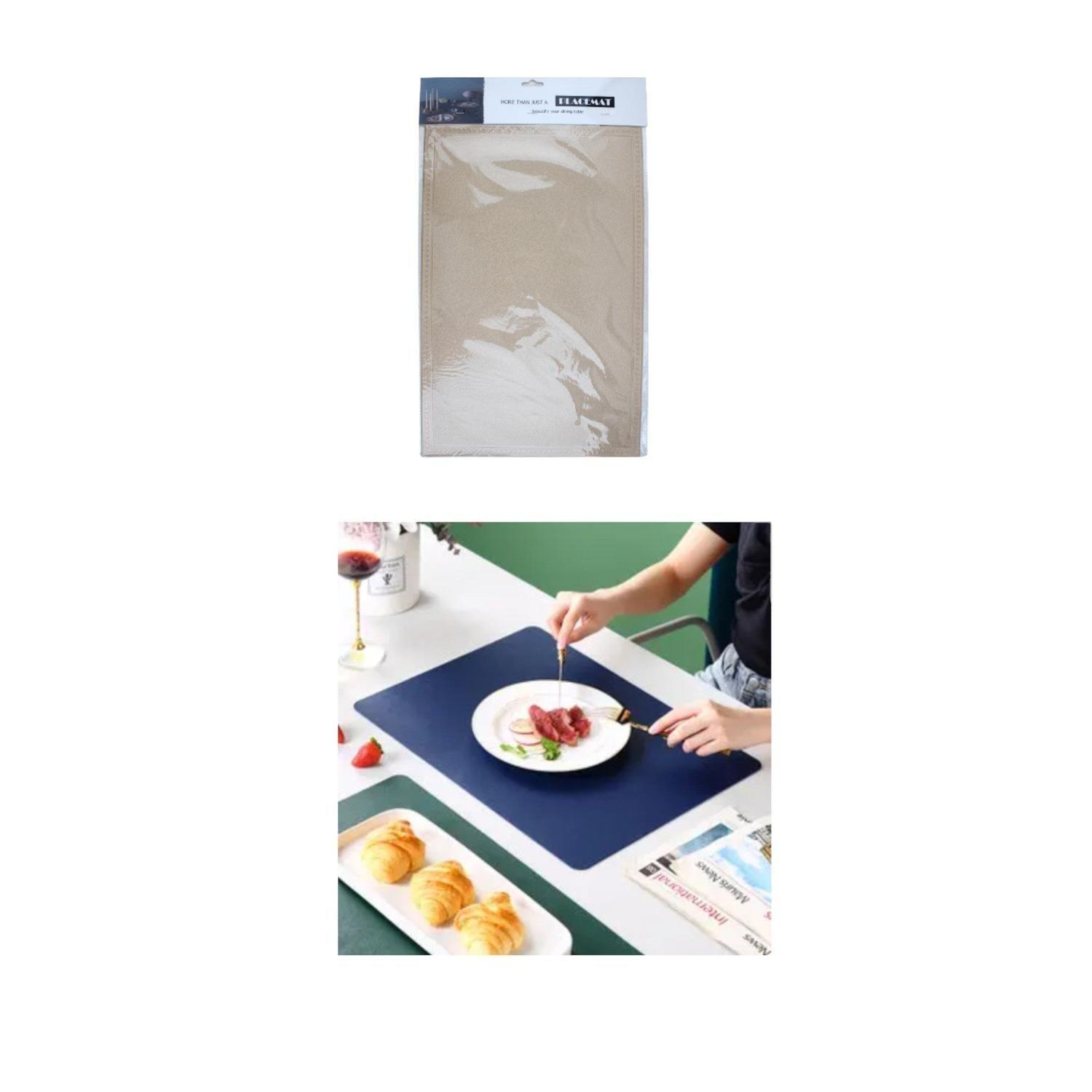 Mantel individual rectangular de cuero suave 30x45 cm-1