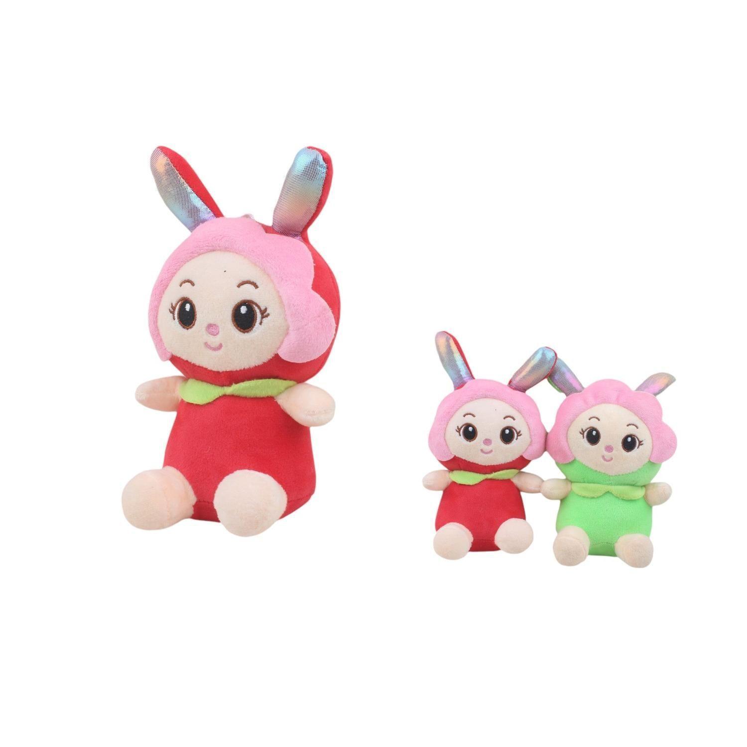 Conejo de peluche con motivo floral 18 cm-1