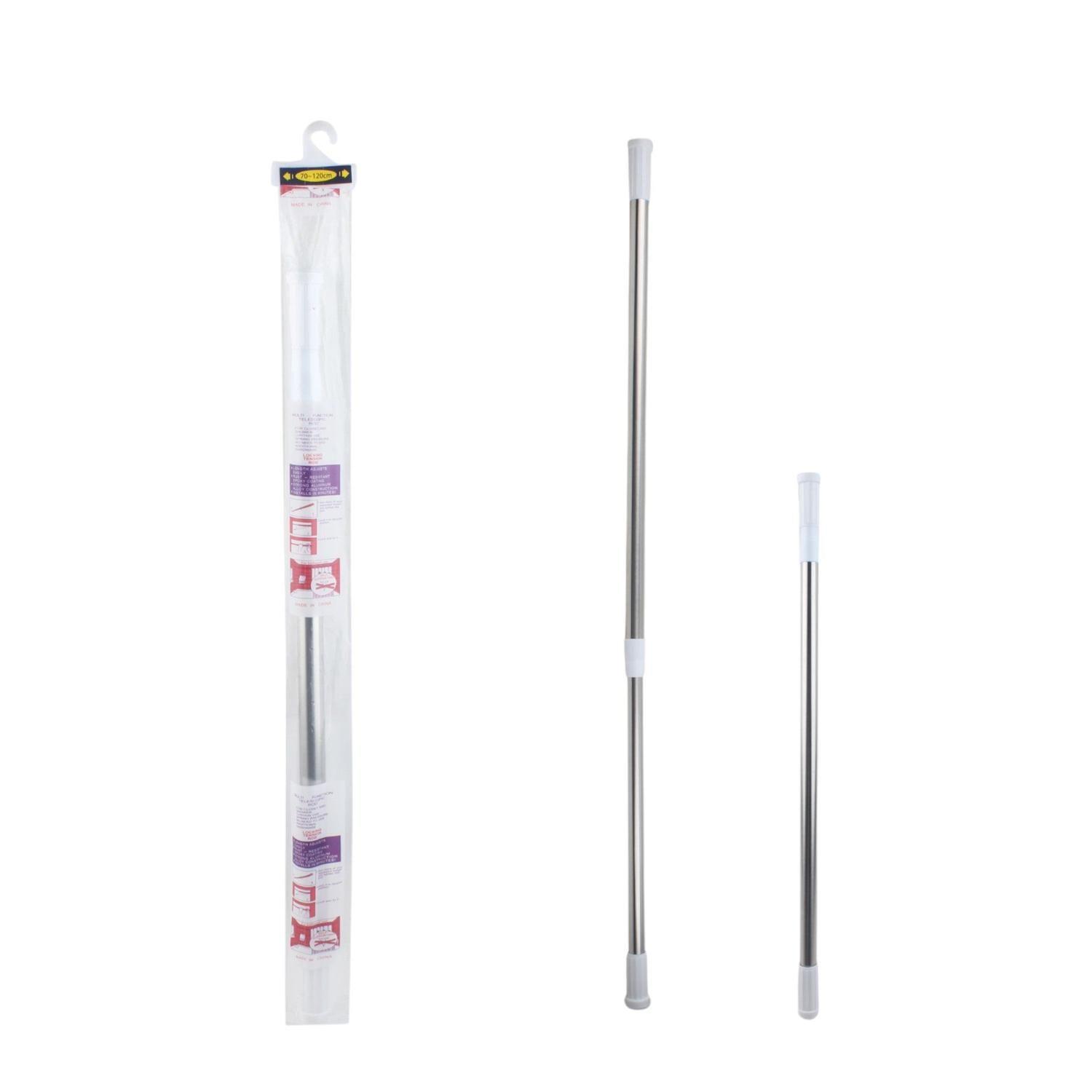 Barra de cortina de bano de acero inoxidable blanca 70-120 (bolsa OPP)-0