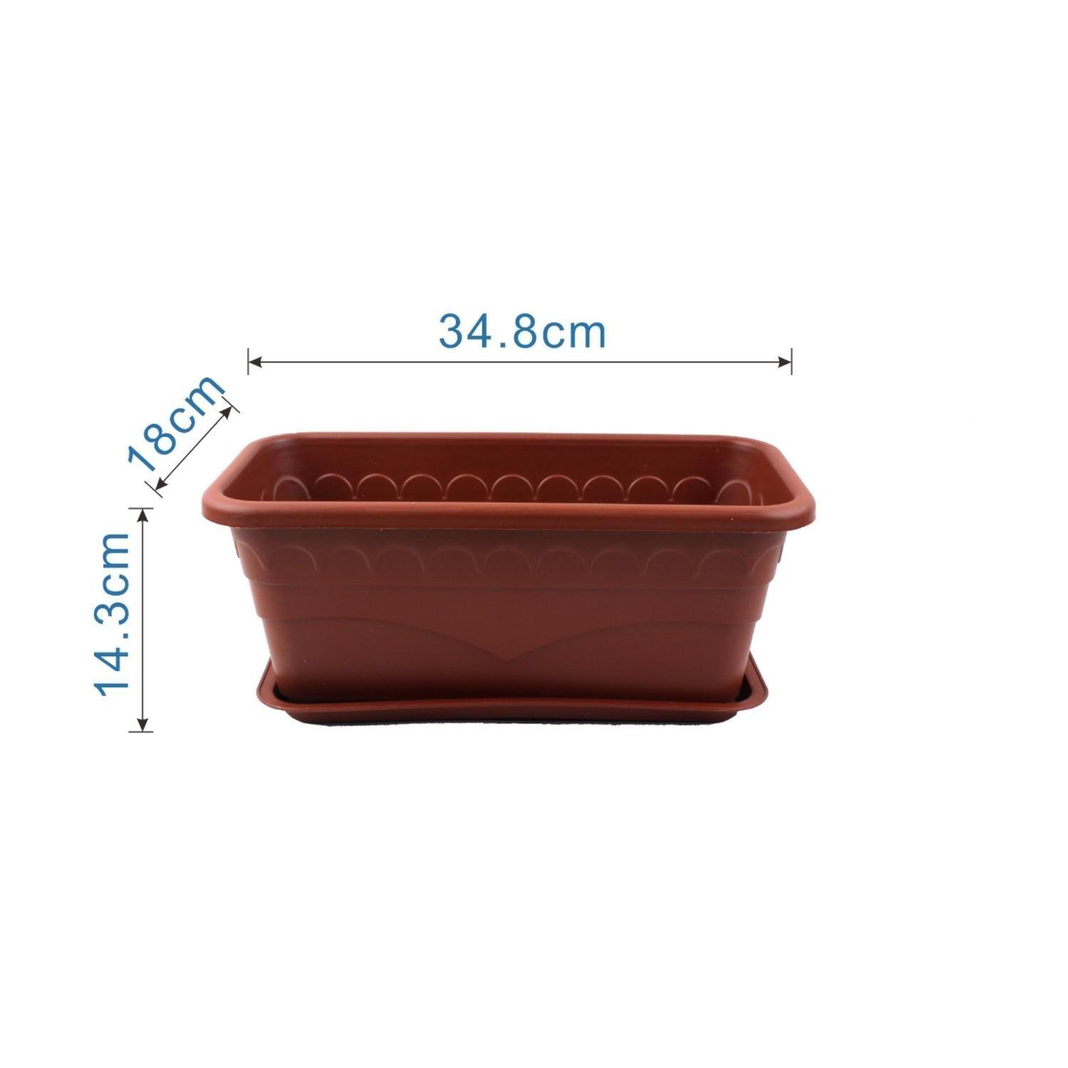 Macetero moderno 8603 con plato base – 34.8 x 18 cm-2