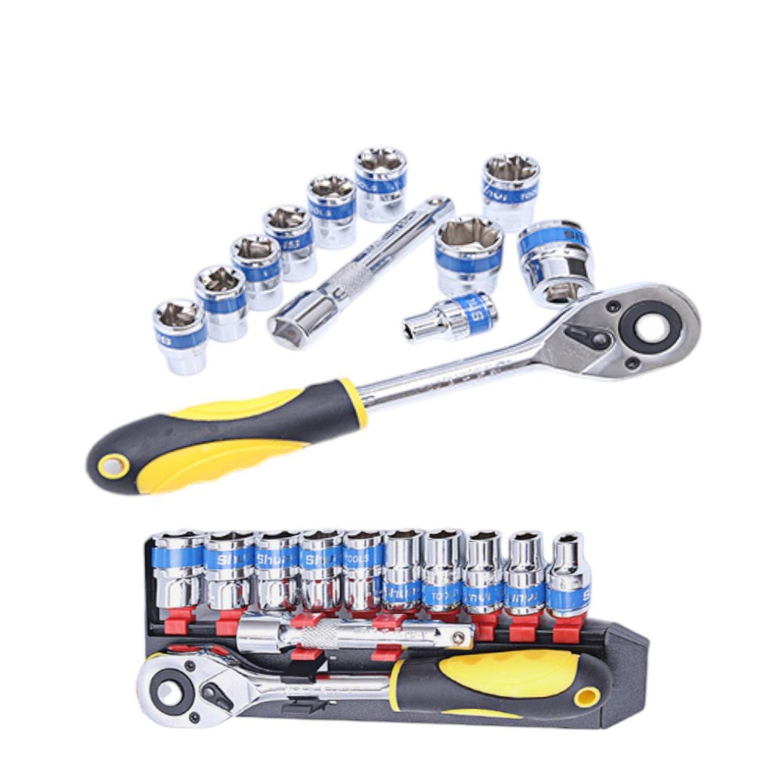 Juego De Llaves De Trinquete Con Fila De Plástico Hexagonal, Cinta Azul, 1/2, 12 Uds.-0