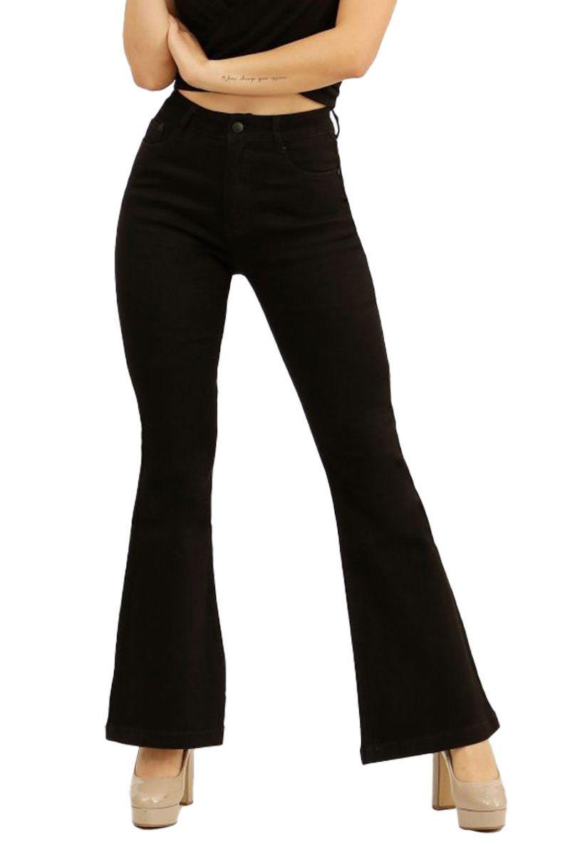 Jeans Flare Push Up Pata Ancha Corte Colombiano Acampanado Levanta Cola-0