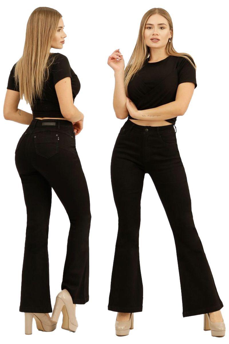 Jeans Flare Push Up Pata Ancha Corte Colombiano Acampanado Levanta Cola-2