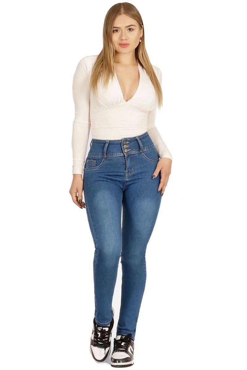 Jeans Mujer Push Up Levanta Cola Corte Colombiano Tiro Alto Calce Perfecto Full Elasticados-3