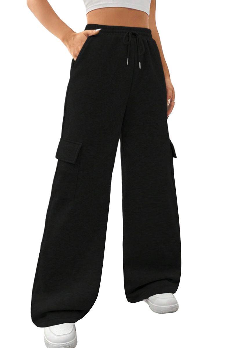 Pantalón Buzo Cargo Algodón Palazzo Oversize Elasticados - Wide Leg-3