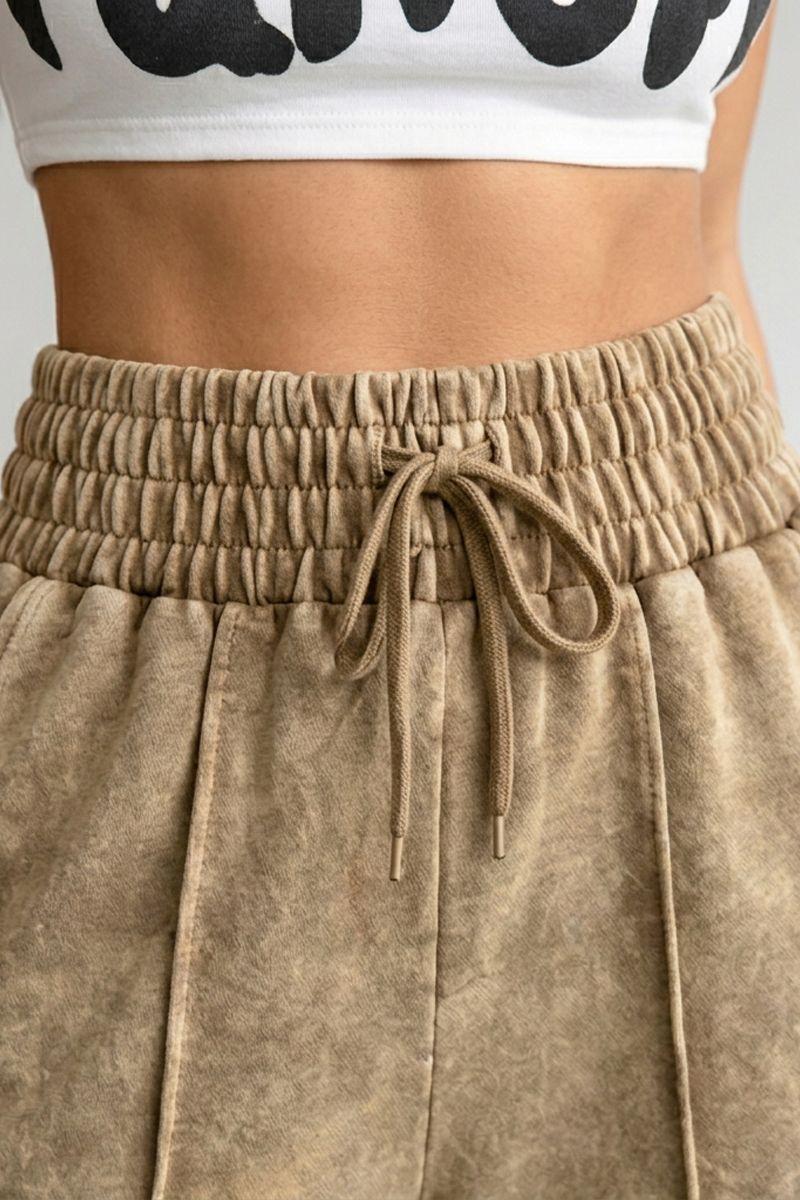 Pantalón Buzo Pre Lavado Verano Palazzo 100% Algodón Elasticados Wide Leg-3
