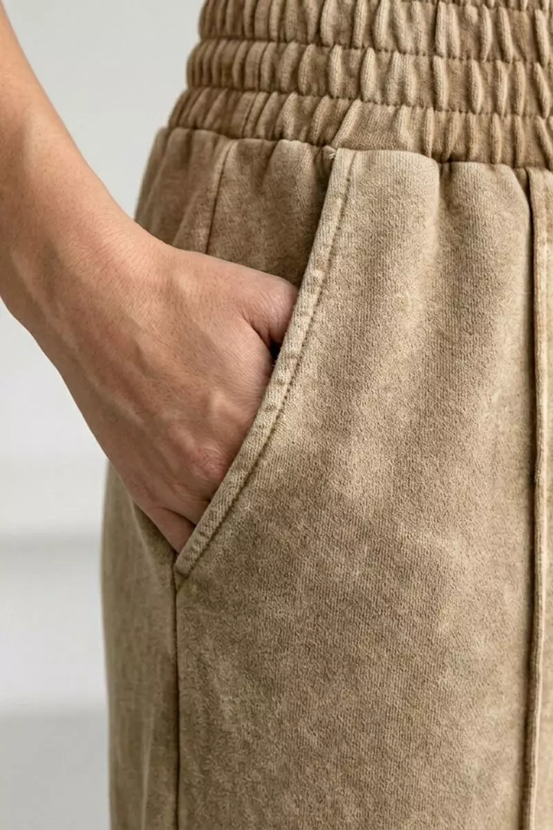 Pantalón Buzo Pre Lavado Verano Palazzo 100% Algodón Elasticados Wide Leg-2