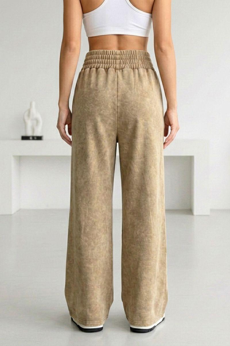 Pantalón Buzo Pre Lavado Verano Palazzo 100% Algodón Elasticados Wide Leg-5