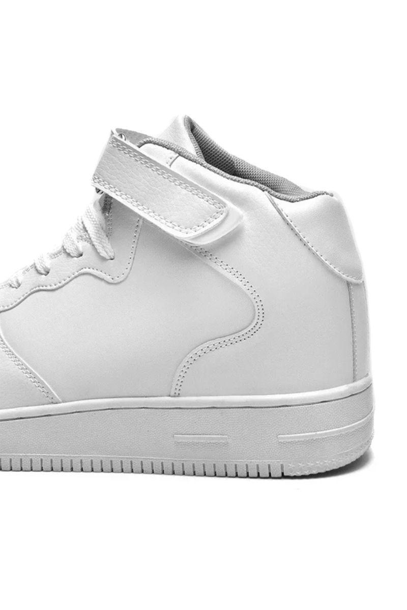 Zapatillas Deportivas Mujer Blancas Caña Alta  Eco Cuero-4