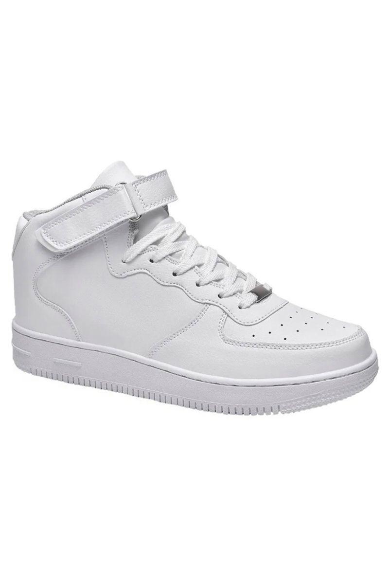 Zapatillas Deportivas Mujer Blancas Caña Alta  Eco Cuero-0