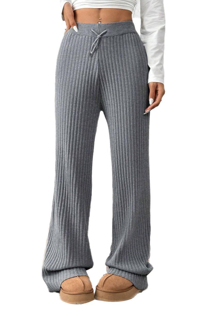 Pantalón Forrado Chiporro Lanilla Tejido Palazzo Elasticados Wide Leg Oversize-2