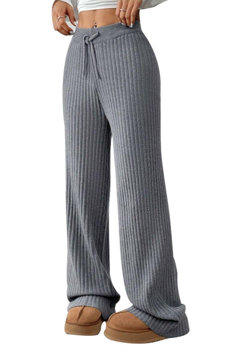 Pantalón Forrado Chiporro Lanilla Tejido Palazzo Elasticados Wide Leg Oversize-3