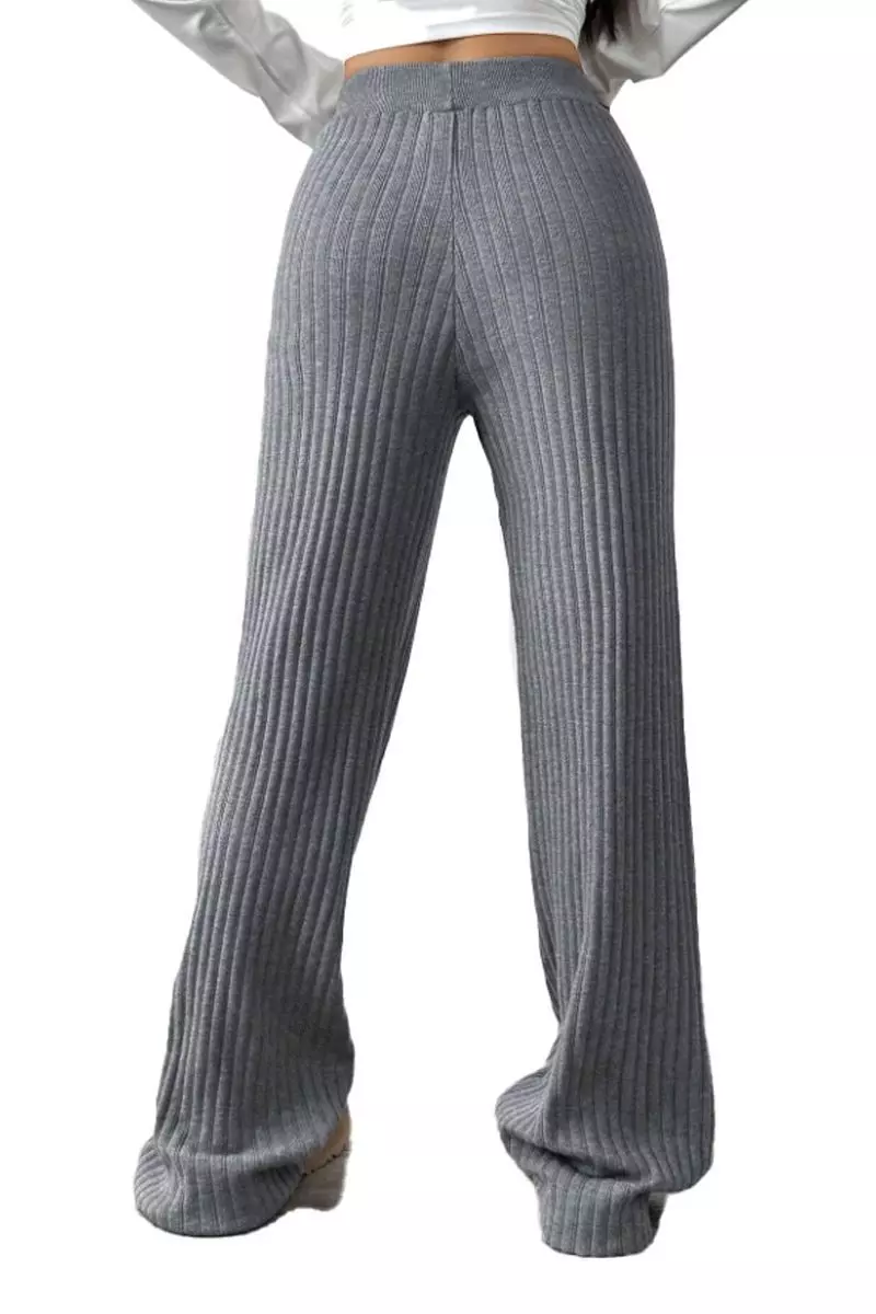 Pantalón Forrado Chiporro Lanilla Tejido Palazzo Elasticados Wide Leg Oversize-6