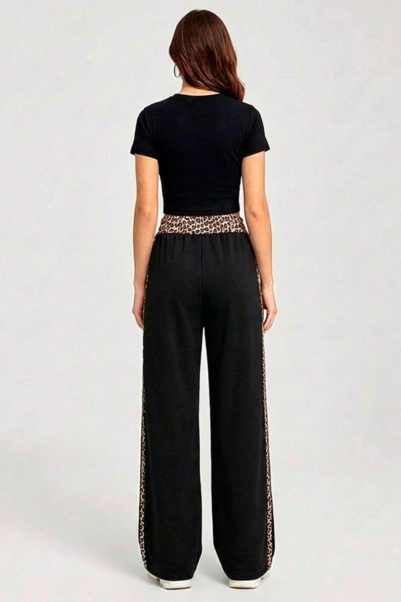 Pantalón Palazzo Buzo Algodón Animal Print Oversize Elasticados Wide Leg-5