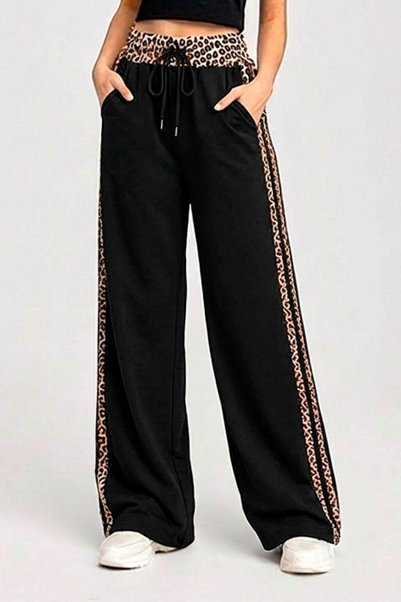 Pantalón Palazzo Buzo Algodón Animal Print Oversize Elasticados Wide Leg-0