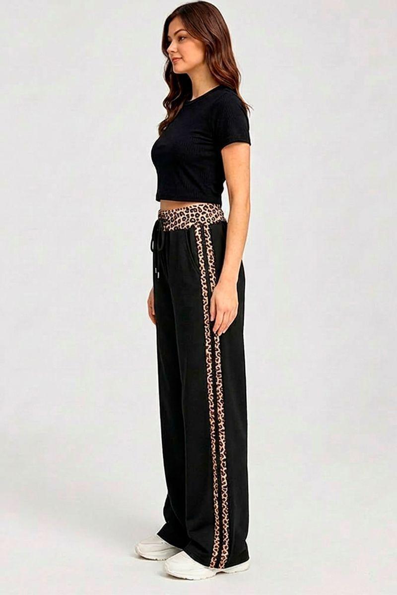 Pantalón Palazzo Buzo Algodón Animal Print Oversize Elasticados Wide Leg-1