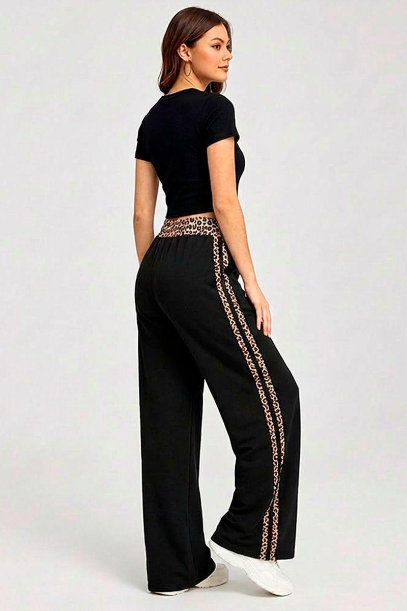 Pantalón Palazzo Buzo Algodón Animal Print Oversize Elasticados Wide Leg-3