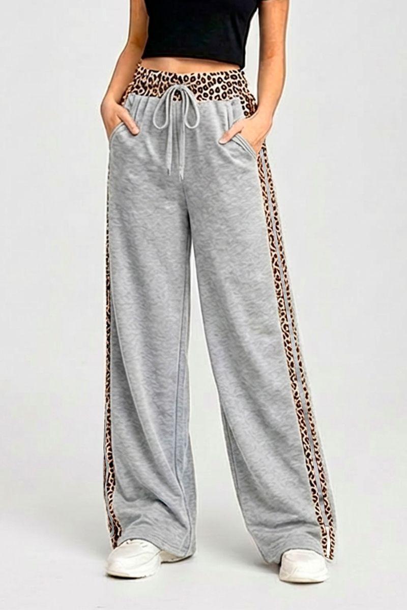 Pantalón Palazzo Buzo Algodón Animal Print Oversize Elasticados Wide Leg-0
