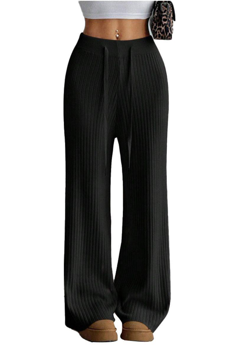 Pantalón Forrado Chiporro Lanilla Tejido Palazzo Elasticado Wideleg-0