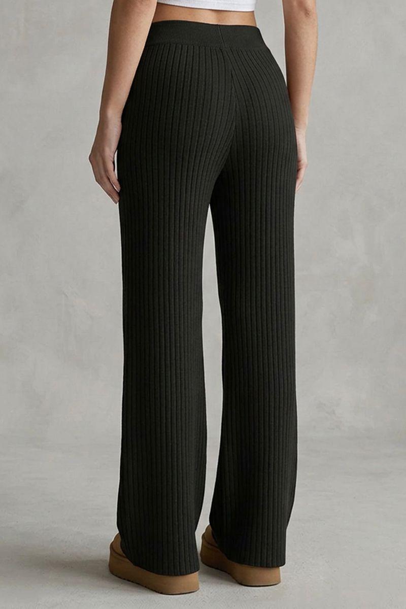 Pantalón Forrado Chiporro Lanilla Tejido Palazzo Elasticado Wideleg-5