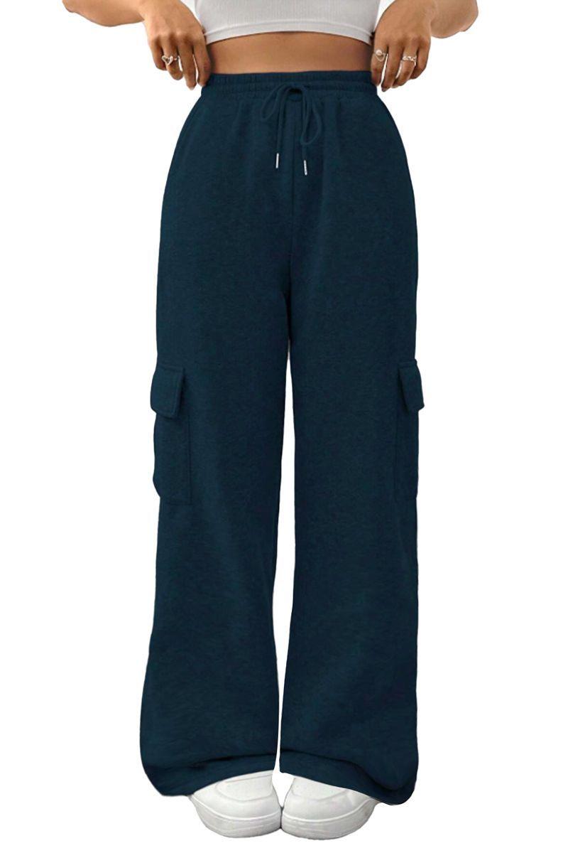 Pantalón DE Buzo Cargo Algodón Palazzo Oversize Elasticados - Wide Leg-5