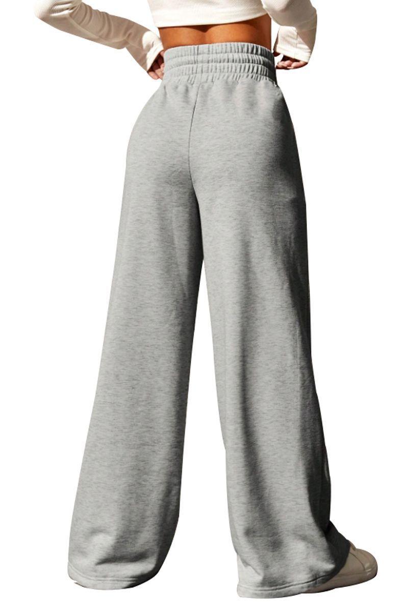 Pantalón Buzo Algodón Palazzo Elasticados Wide Leg Tiro Alto Oversize-5