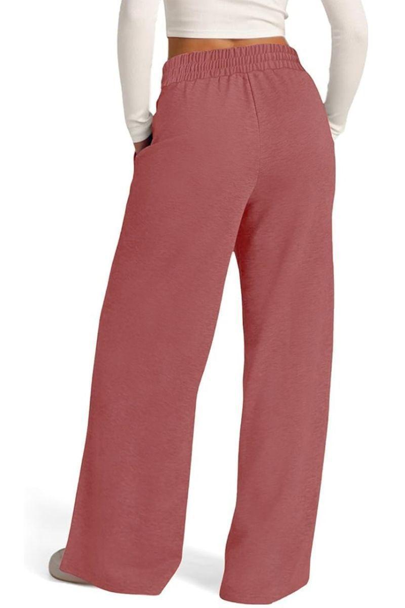 Pantalón Buzo Algodón Palazzo Elasticados Wide Leg Tiro Alto Oversize-1
