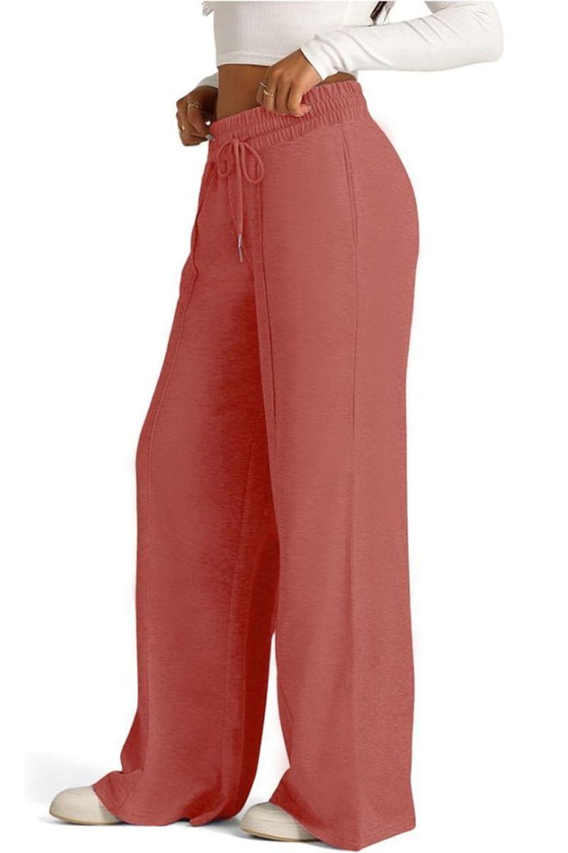 Pantalón Buzo Algodón Palazzo Elasticados Wide Leg Tiro Alto Oversize-2