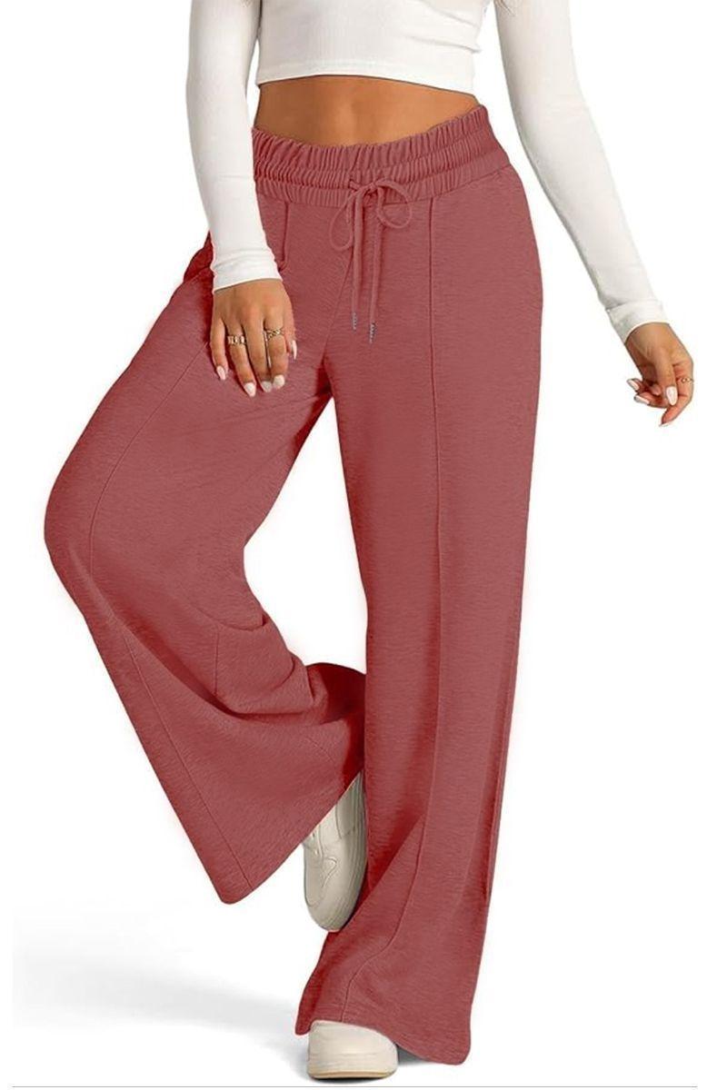 Pantalón Buzo Algodón Palazzo Elasticados Wide Leg Tiro Alto Oversize-4