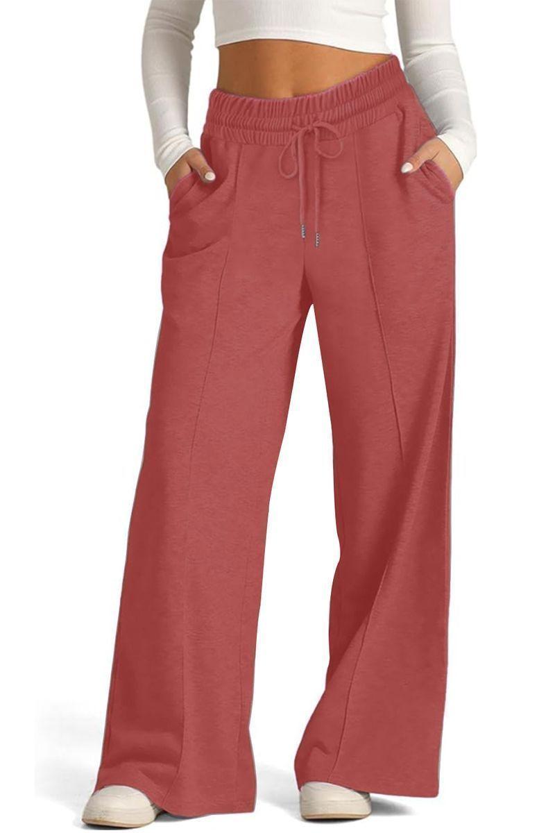 Pantalón Buzo Algodón Palazzo Elasticados Wide Leg Tiro Alto Oversize-0