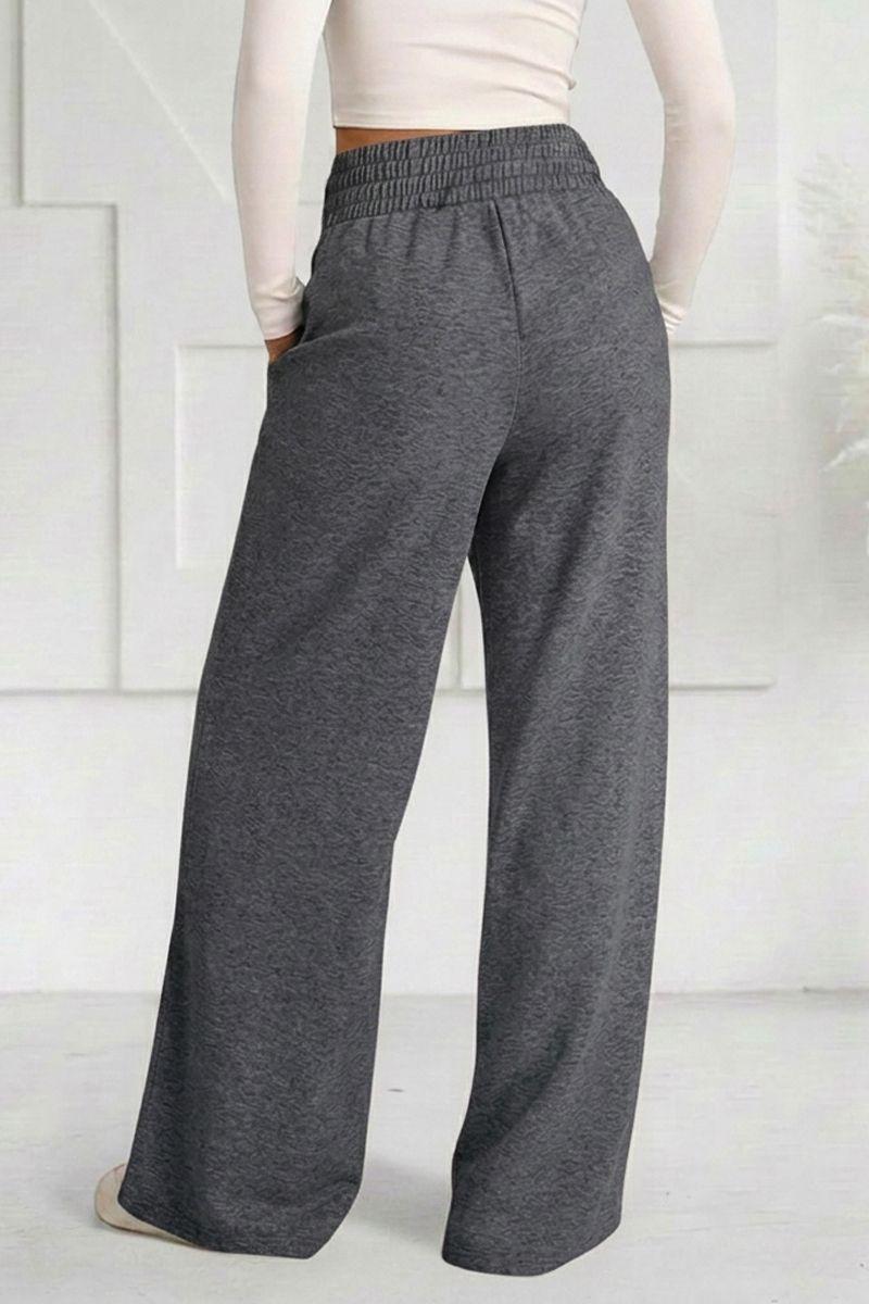 Pantalón Buzo Algodón Palazzo Elasticados Wide Leg Tiro Alto Oversize-3