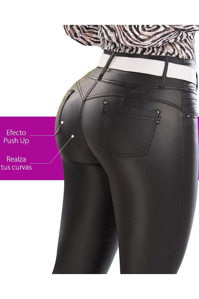 Jeans Eco Cuero Full Push Up Levanta Cola Corte Colombiano Calce Perfecto-1