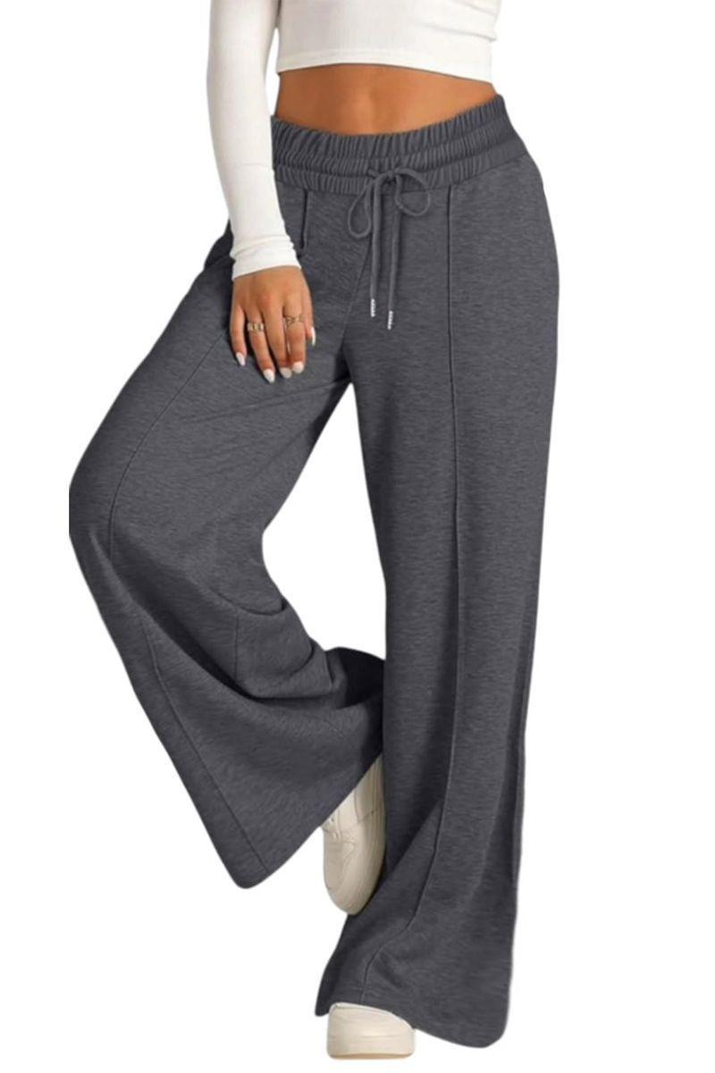 Pantalón Buzo Algodón - Pretina Ancha Palazzo Oversize Elasticados - Wide Leg-1