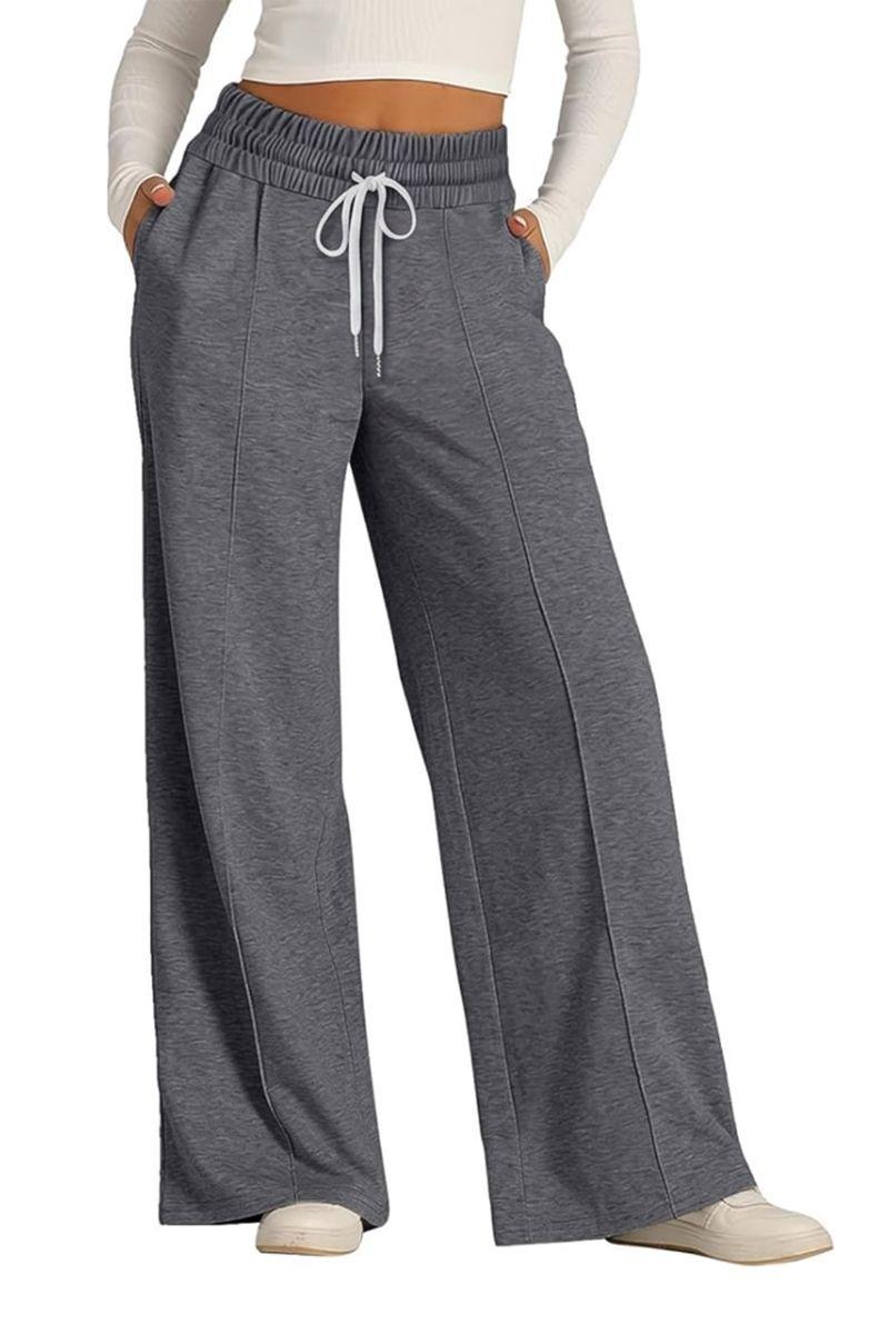 Pantalón Buzo Algodón - Pretina Ancha Palazzo Oversize Elasticados - Wide Leg-3