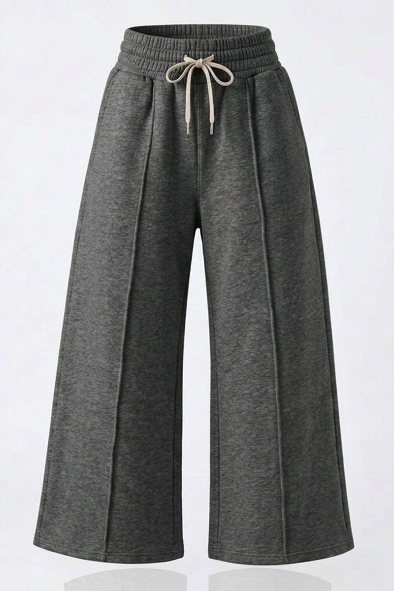 Pantalón Buzo Algodón - Pretina Ancha Palazzo Oversize Elasticados - Wide Leg-6