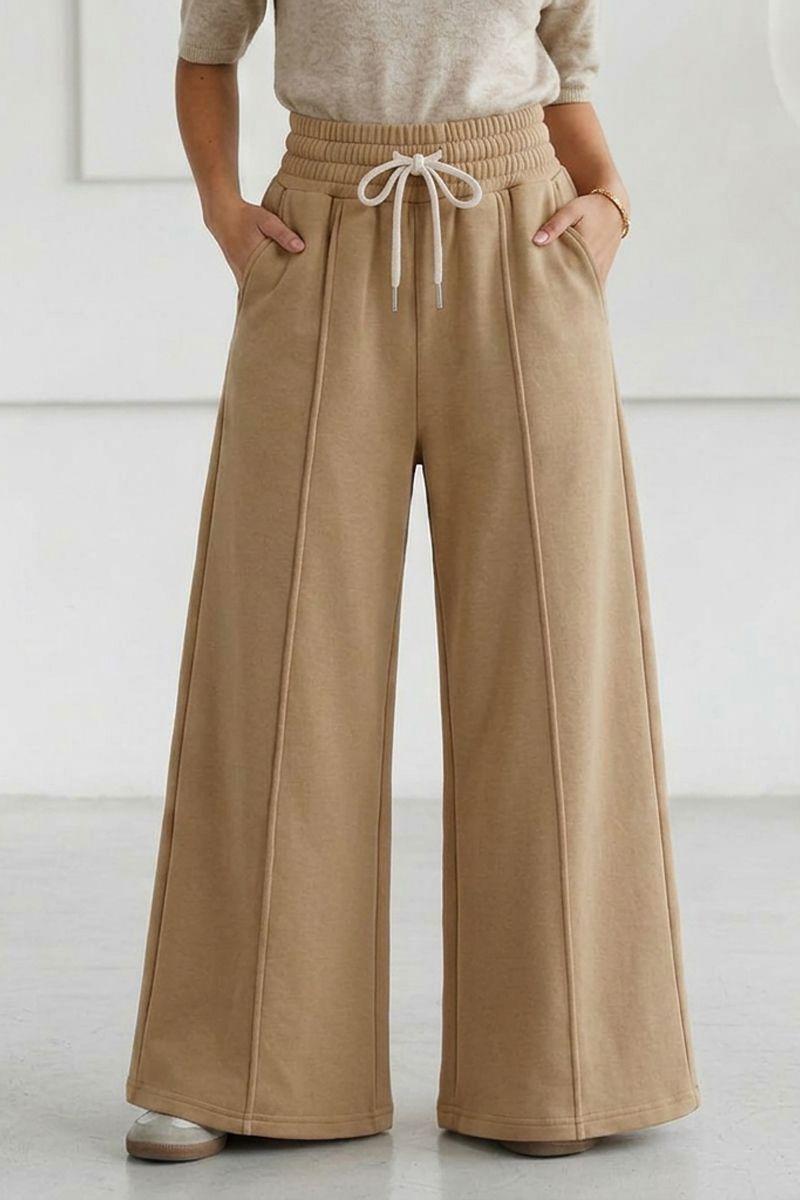 Pantalón Buzo Algodón - Pretina Ancha Palazzo Oversize Elasticados - Wide Leg-2