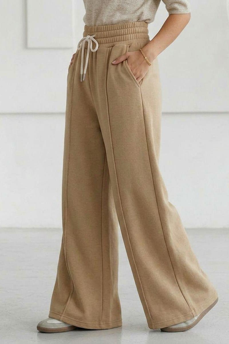 Pantalón Buzo Algodón - Pretina Ancha Palazzo Oversize Elasticados - Wide Leg-3