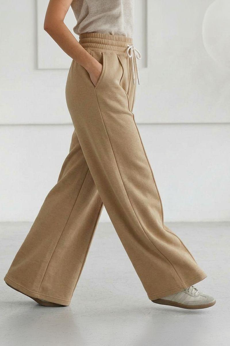 Pantalón Buzo Algodón - Pretina Ancha Palazzo Oversize Elasticados - Wide Leg-6