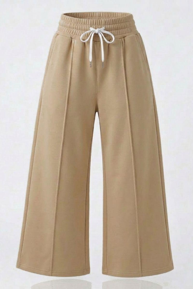 Pantalón Buzo Algodón - Pretina Ancha Palazzo Oversize Elasticados - Wide Leg-7