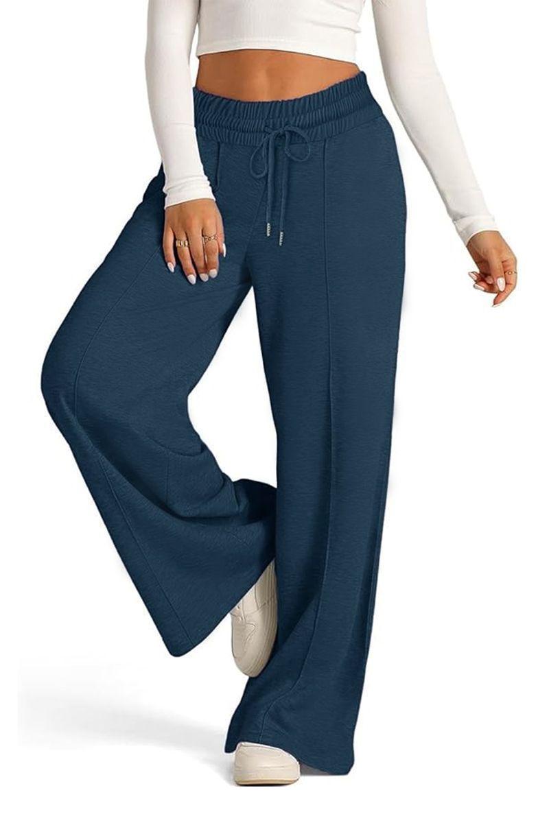 Pantalón Buzo Algodón - Pretina Ancha Palazzo Oversize Elasticados - Wide Leg-0