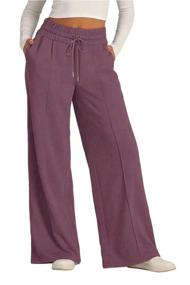Pantalón Buzo Algodón - Pretina Ancha Palazzo Oversize Elasticados - Wide Leg-0