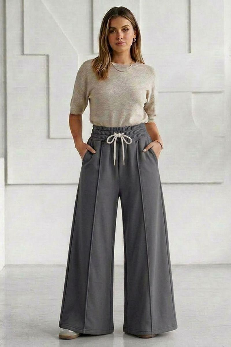Pantalón Buzo Algodón Verano Pretina Ancha Palazzo Oversize Elasticados Wide Leg-2