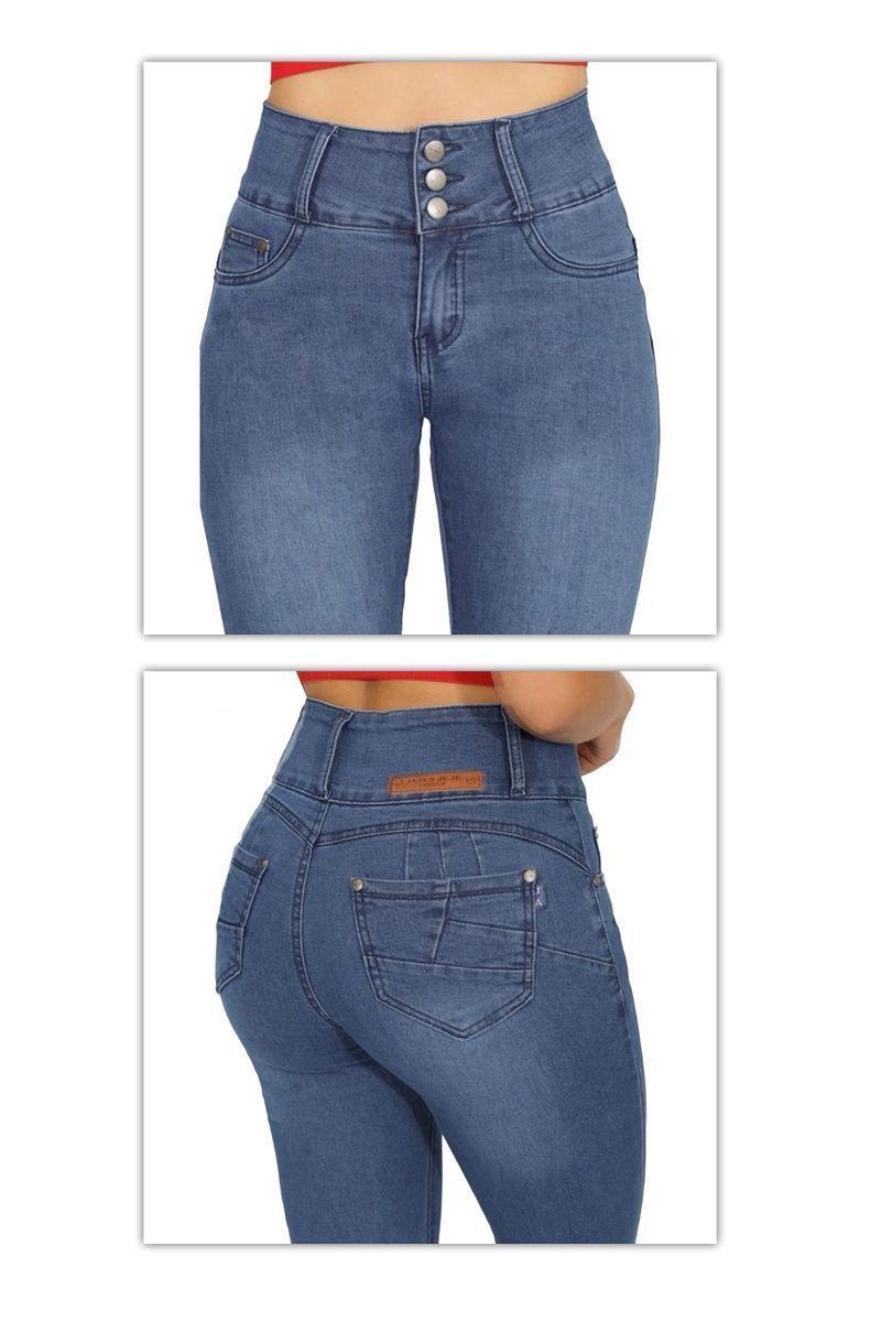 Jeans Pitillo Push Up Levanta Cola Corte Colombiano Calce Perfecto Escultor-4